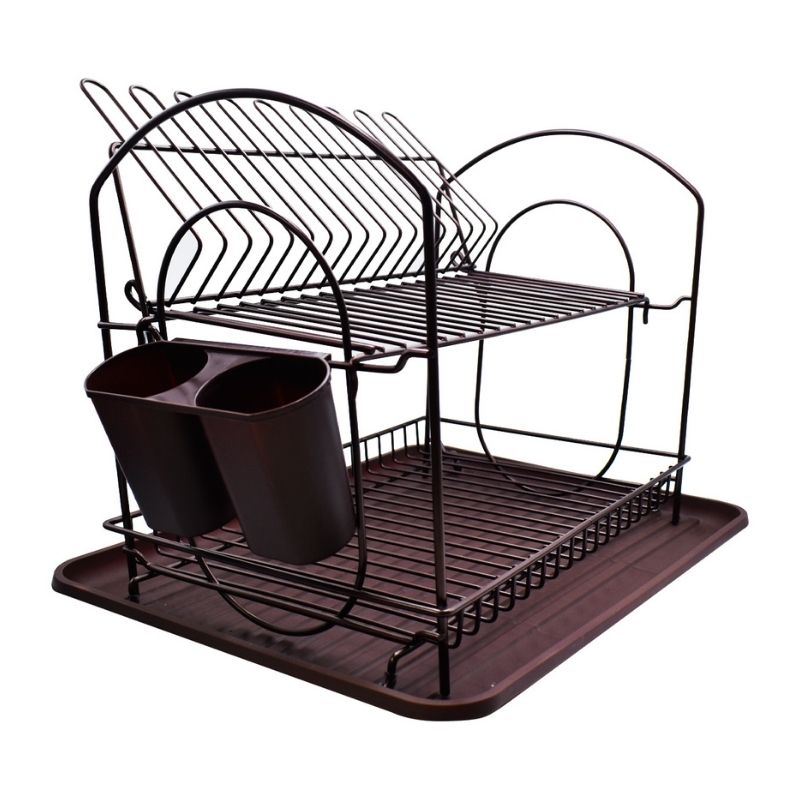 Escurridor de Platos, Para Trastes Top Choice De Aleación de Acero Inoxidable 2 Niveles Y Charola