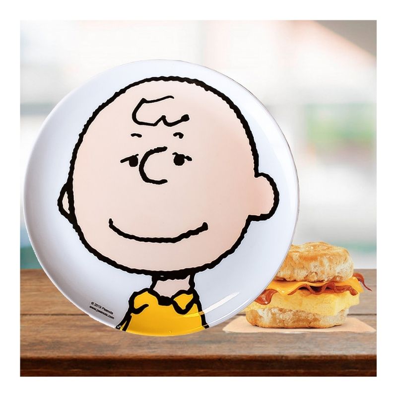 Fun Kids 1725-316/318ML  Juego de Vajilla Infantil de Melamina (Tipo Plástico) Snoopy Charlie Brown de 4 Piezas: Plato, Plato Postre y Vaso, Blanco, Original