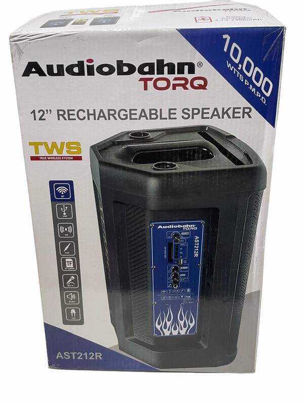 bocina amplificada audiobahn 12 pulgadas recargable usb sd bluetooth ast212r