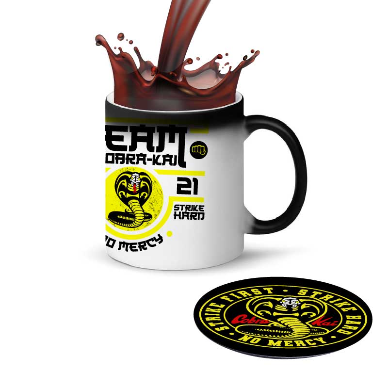COBRA KAI, SET DE 2 TAZAS MAGICAS 11OZ DISEÑO TEAM LARUSSO, TEAM COBRA KAI