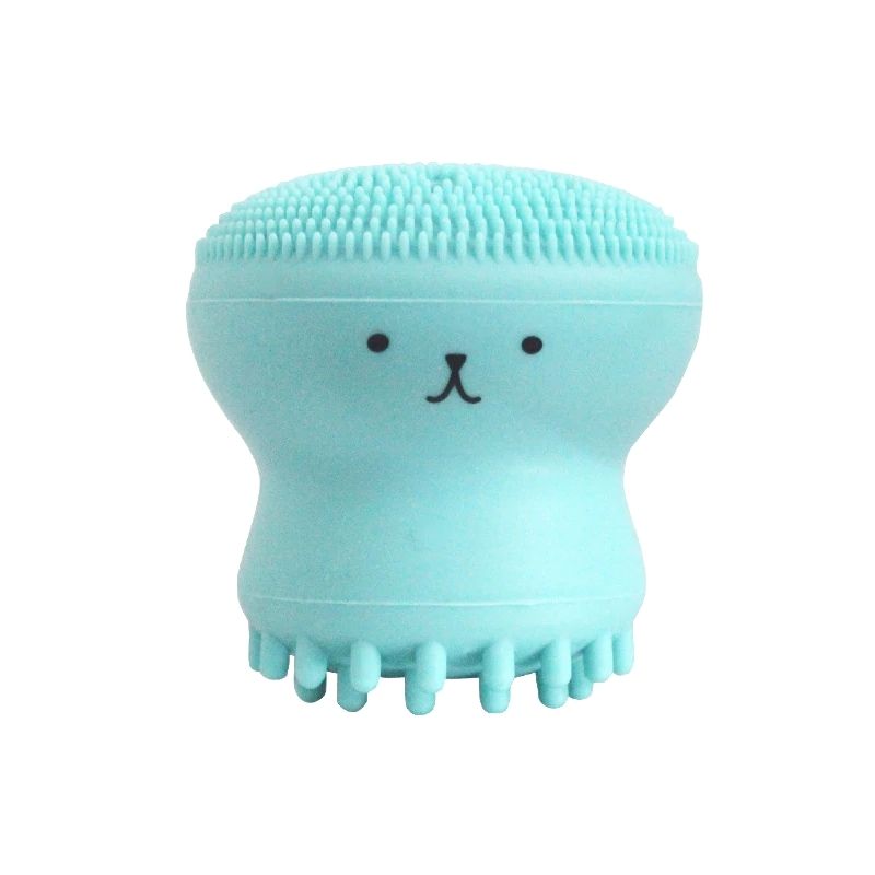 Limpiador Facial de Silicona, LBP, Esponja / Cepillo Limpieza Facial, Exfoliante, Masajeador, Ultra Suave, Pulpo / Medusa -Menta