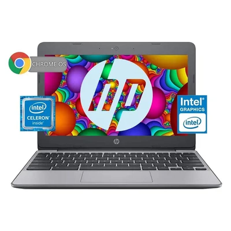 Laptop Hp 11 Intel Celeron Emmc 16gb Ram 2gb Chrome Os + 500 Hojas blancas + Caja de colores + Mouse