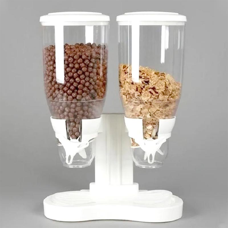 Dispensador De Cereal Doble Despachador Alimentos Dulces