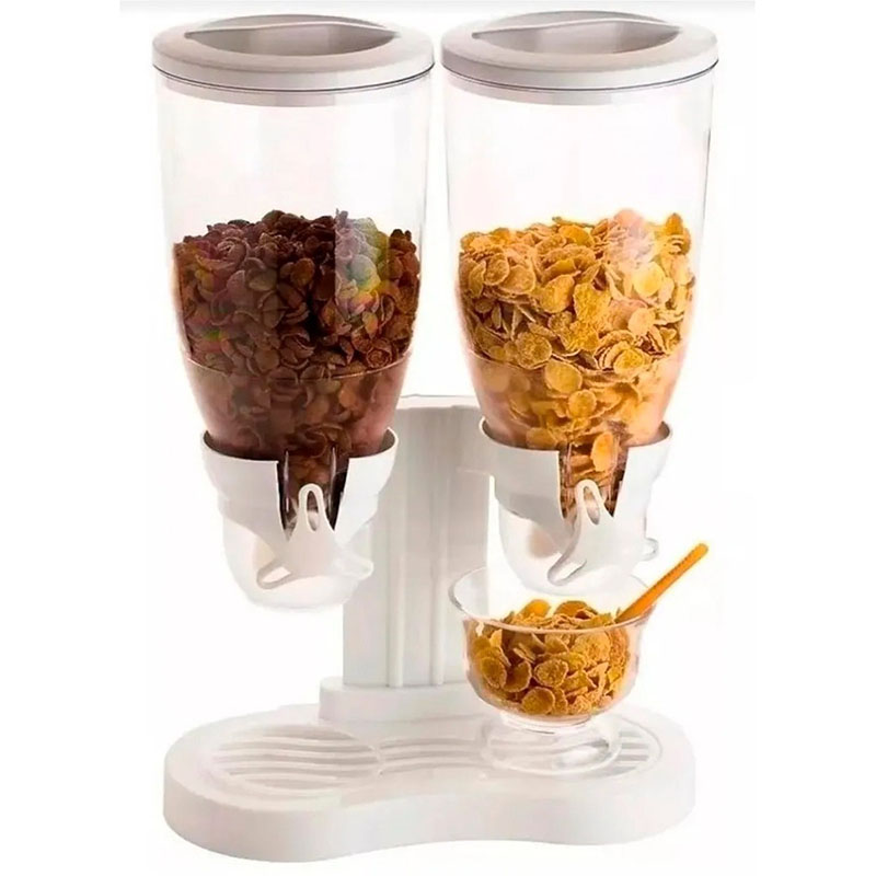 Dispensador De Cereal Doble Despachador Alimentos Dulces