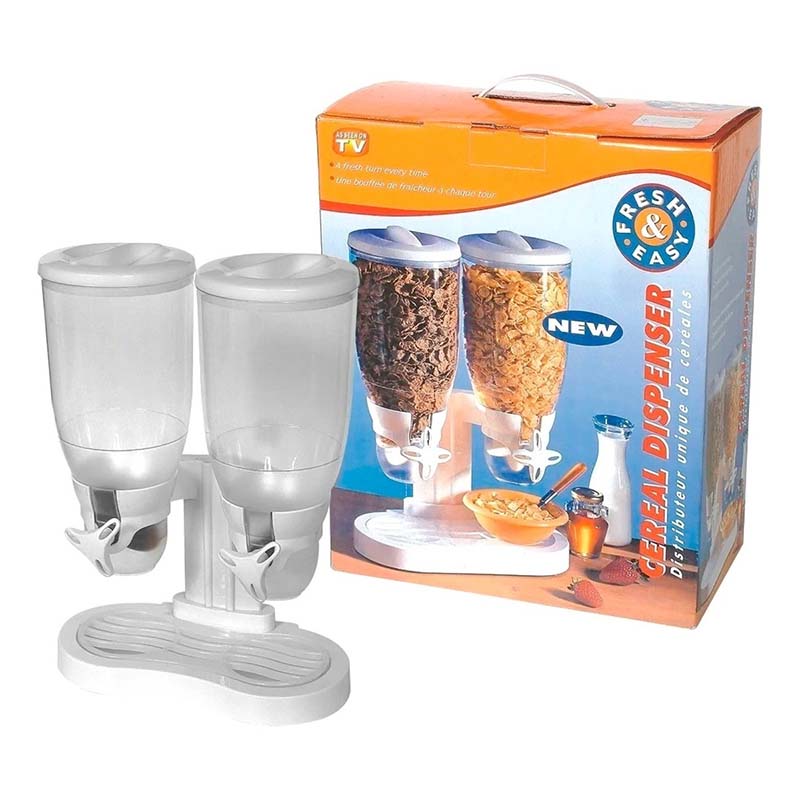 Dispensador De Cereal Doble Despachador Alimentos Dulces