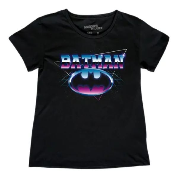 Playera Mascara de Latex Mujer Batman Neon Noir