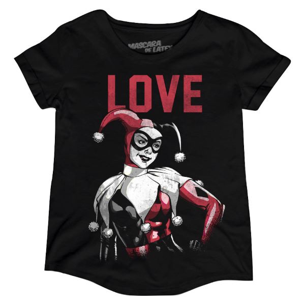 Playera Mascara de Latex Mujer Harley Quinn Joker