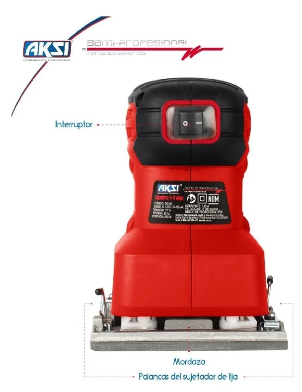 Lijadora Orbital Semi profesional para madera o metal aksi
