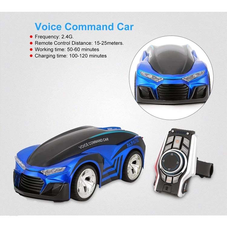 Carro Control Remoto O Voz Recargable Con Reloj Inteligente GRIS