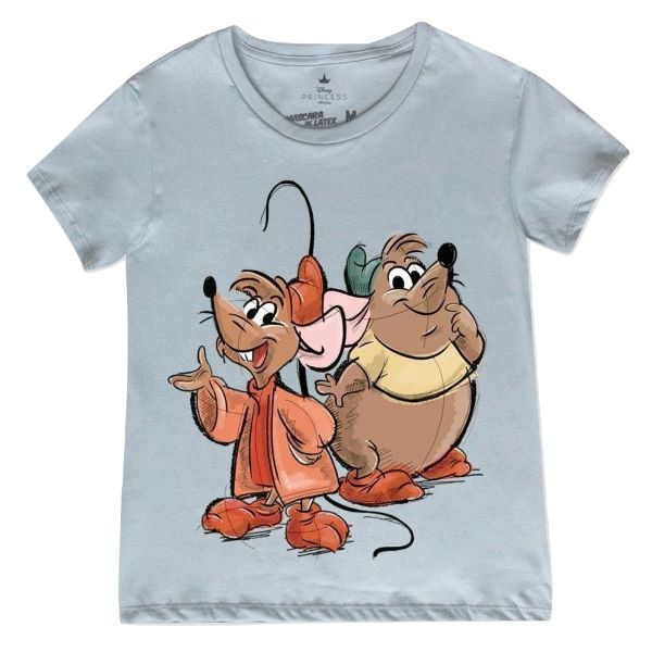 Playera Mascara de Latex Mujer Jaq y Gus Cenicienta Disney