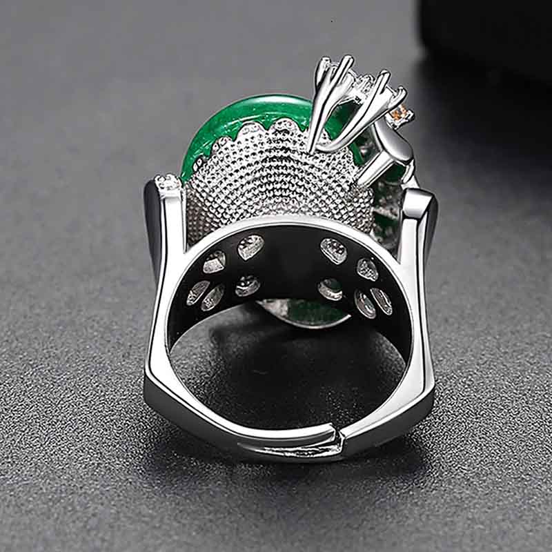 Anillo Amor Corazón Mamá 10 Mayo Ópalo Esmeralda Swarovski Elements