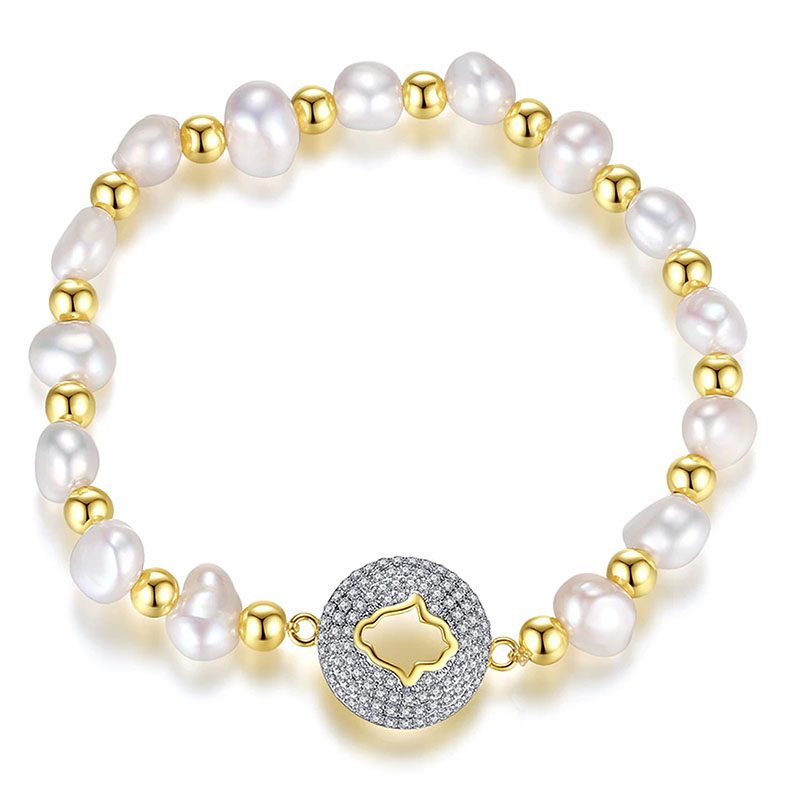 Regalo Protección Mal Ojo Mano Dios Fátima Perlas Cultivadas Swarovski E