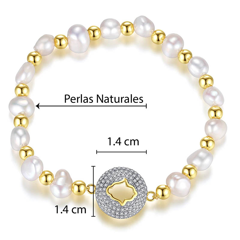 Regalo Protección Mal Ojo Mano Dios Fátima Perlas Cultivadas Swarovski E