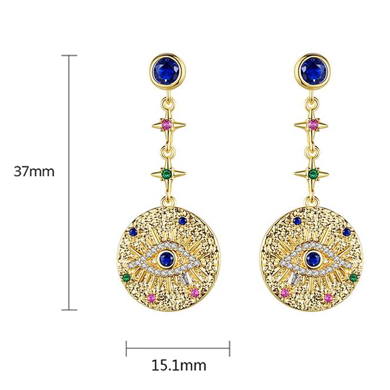 Regalo Aretes Protección Mal Ojo de Dios Amuleto Turco Egipcio Swarovski E