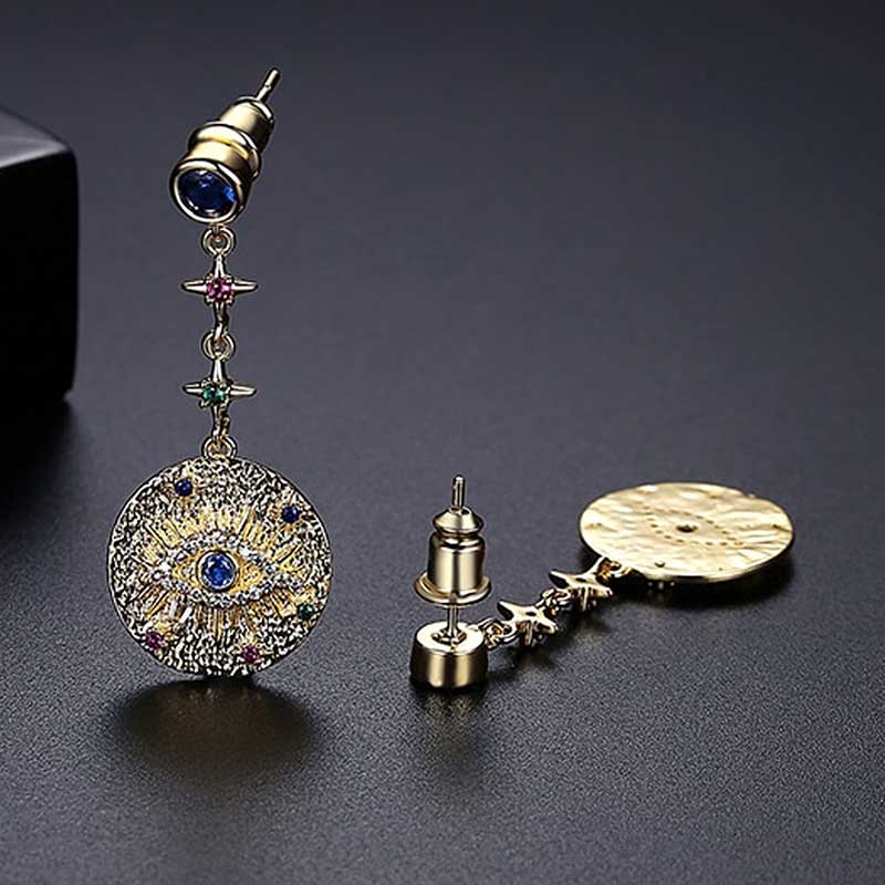 Regalo Aretes Protección Mal Ojo de Dios Amuleto Turco Egipcio Swarovski E