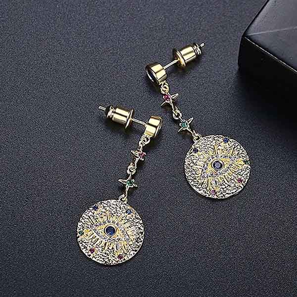 Regalo Aretes Protección Mal Ojo de Dios Amuleto Turco Egipcio Swarovski E