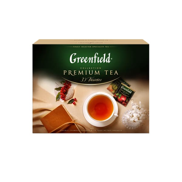 Colección de té Greenfield, el surtido de 30 sabores de té,  120 bolsitas individuales en total