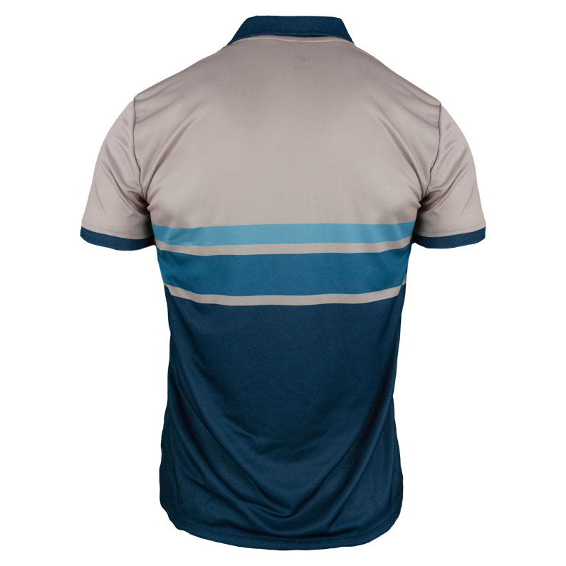 PLAYERA TIPO POLO COLOR HUESO/AZUL MARINO DEPORTIVA ELEGANTE GADESH SPORT