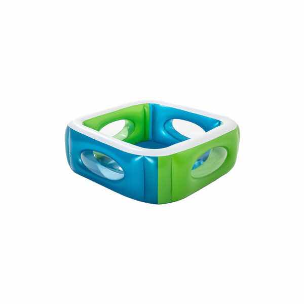 Alberca Piscina Inflable Infantil Cuadrada con Ventanas Infantil 1.68 x 1.68 cm
