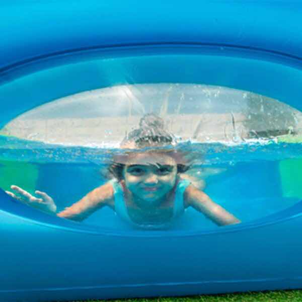 Alberca Piscina Inflable Infantil Cuadrada con Ventanas Infantil 1.68 x 1.68 cm