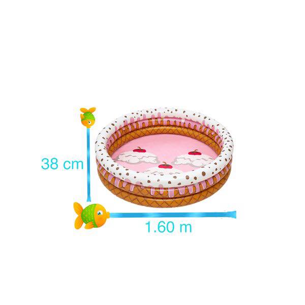 Alberca Piscina Inflable Circular 160 cm Infantil Diseño de Helado para Niños