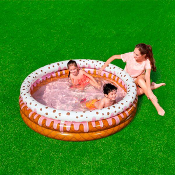 Alberca Piscina Inflable Circular 160 cm Infantil Diseño de Helado para Niños