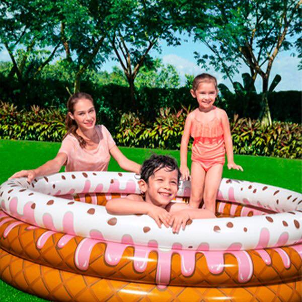 Alberca Piscina Inflable Circular 160 cm Infantil Diseño de Helado para Niños