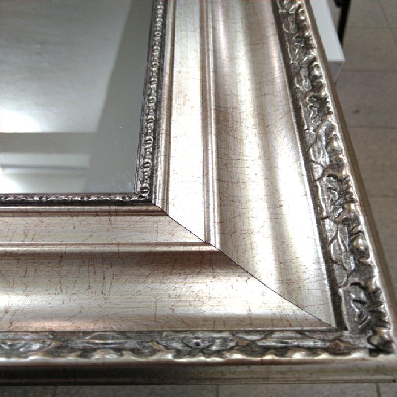 Hermoso Espejo Color Plata Antiguo
