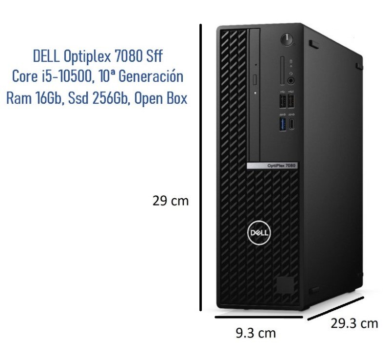 Desktop DELL Optiplex 7080 SFF Procesador Intel Core i5-10500, Ram 16Gb, SSD 256gb. Open box