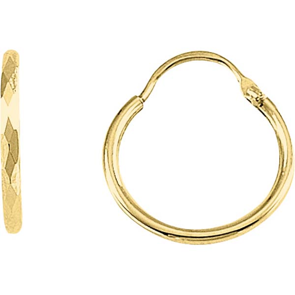 Arracada tubo diamantada #1 Oro 10K