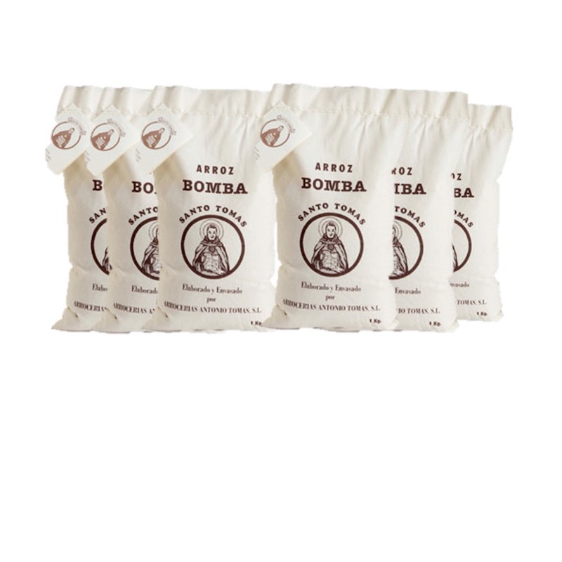 Arroz Bomba D.o. Santo Tomas Bolsa 6 Pzas Bolsa C/u 1 Kilo