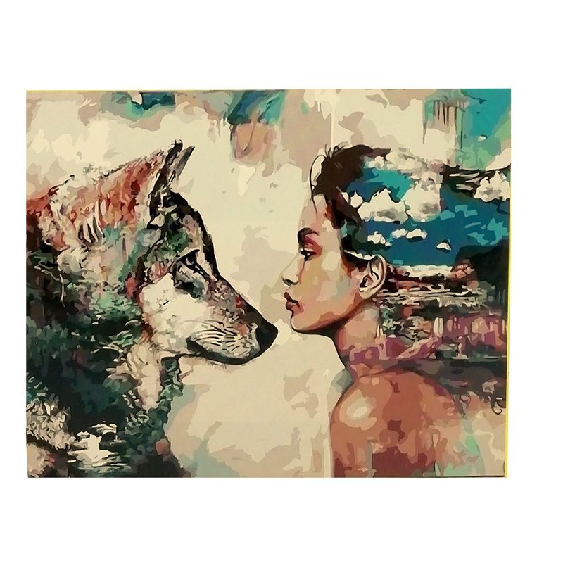Arte Por Numero Lobo Y Mujer