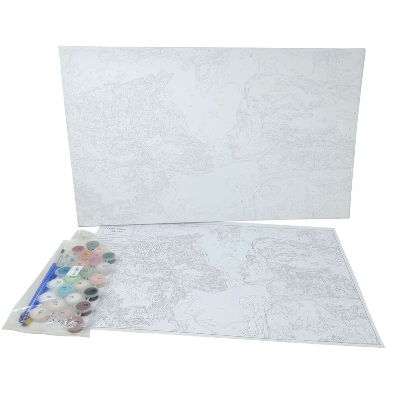 Arte Por Numero Lobo Y Mujer