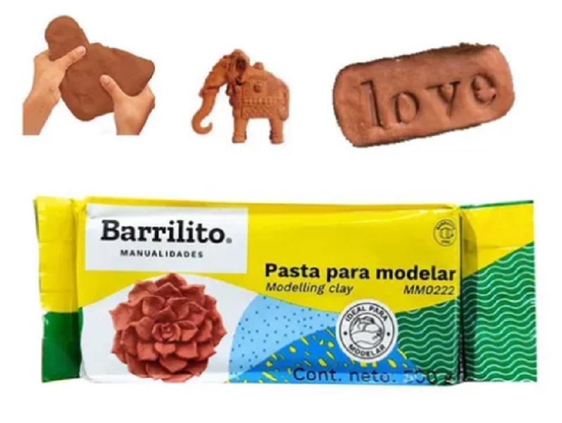 Cerámica Fría, Pasta Para Modelar, Arcilla 500g Rojo Barrilito