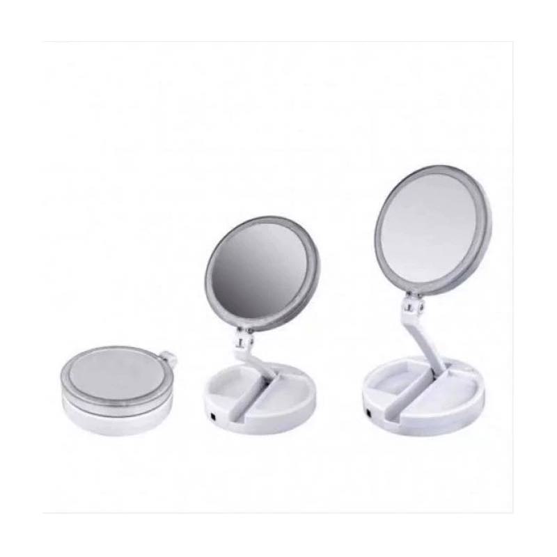 Espejo Organizador Para Tocador Maquillaje Luz Led Cable Usb