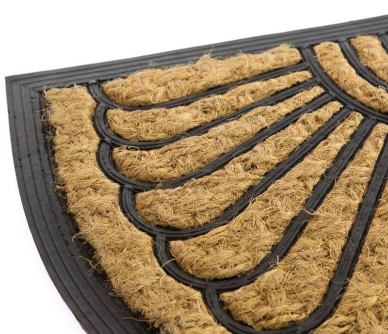 Tapete de Entrada Puerta Fibra de Coco Diseño Media Luna 60 x 40cm Home