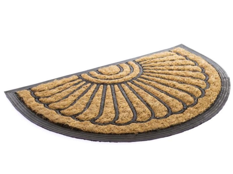 Tapete de Entrada Puerta Fibra de Coco Diseño Media Luna 60 x 40cm Home