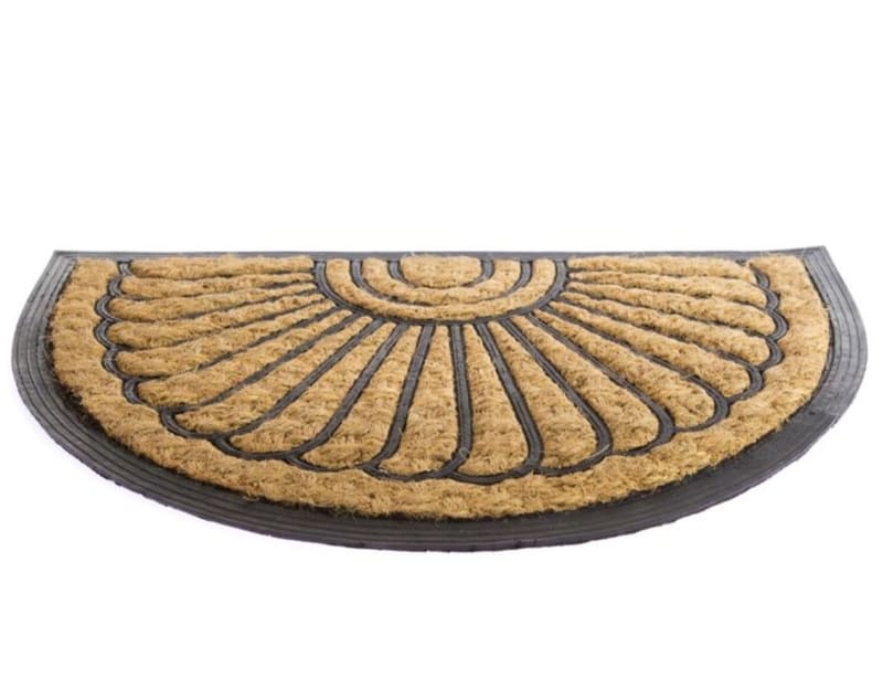 Tapete de Entrada Puerta Fibra de Coco Diseño Media Luna 60 x 40cm Home