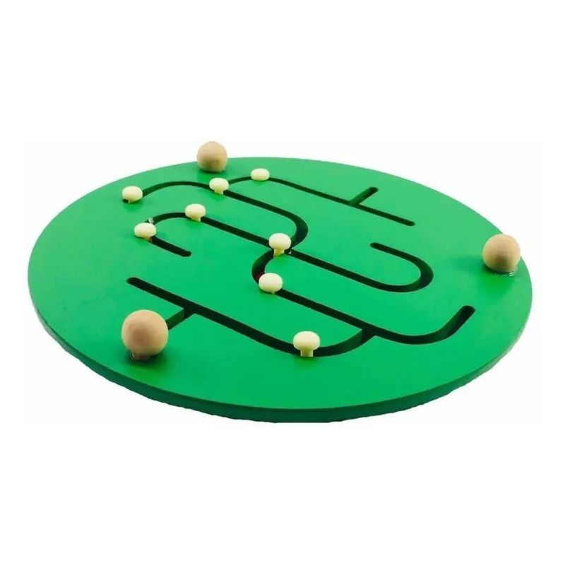 Juguete de Madera Didáctico Laberinto de Catarinas, LBP, Circular, 23.5cm -Verde