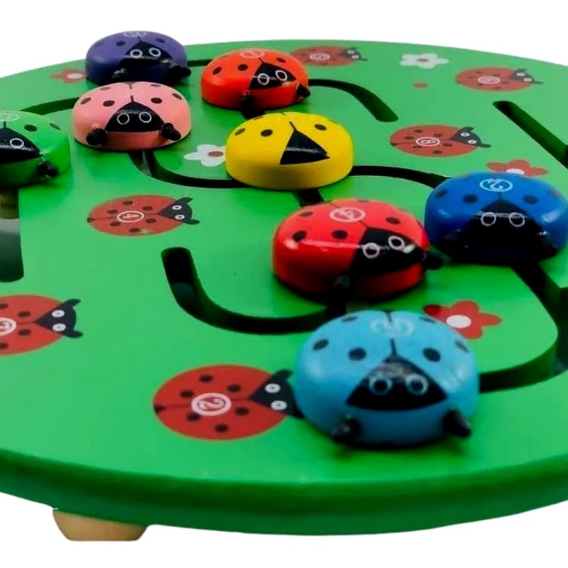 Juguete de Madera Didáctico Laberinto de Catarinas, LBP, Circular, 23.5cm -Verde
