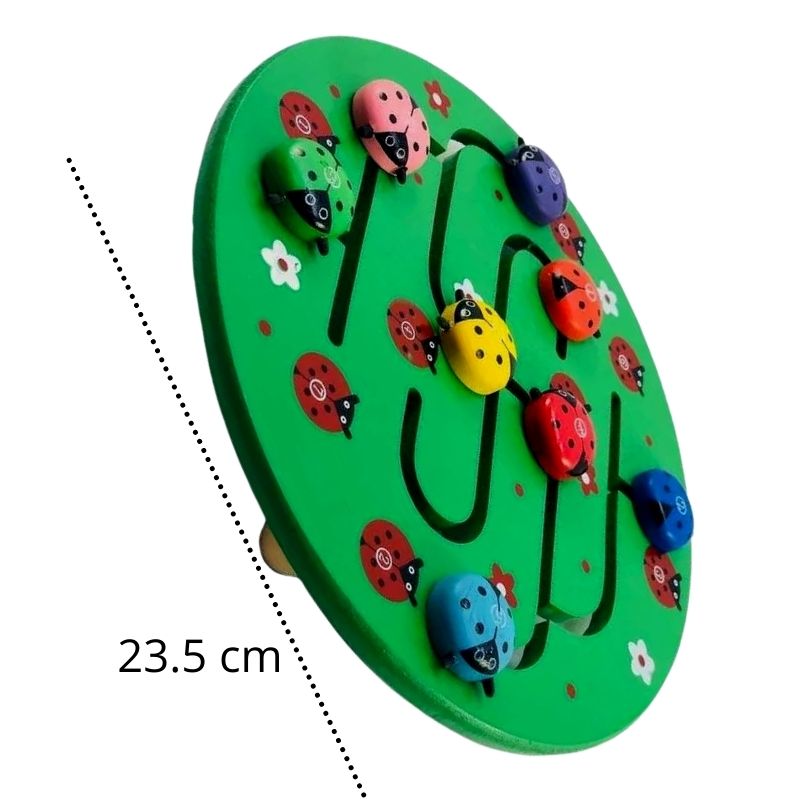 Juguete de Madera Didáctico Laberinto de Catarinas, LBP, Circular, 23.5cm -Verde