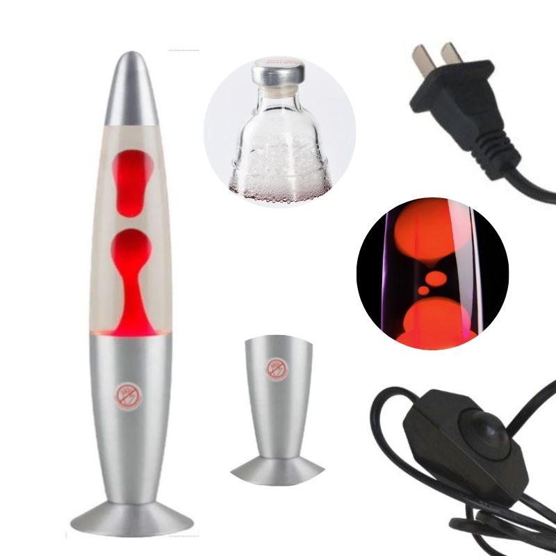 Lámpara Lava Decorativa, LBP, Base Aluminio, Cohete 41cm(16in) -Verde