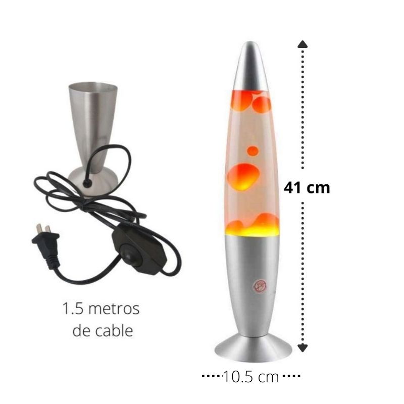 Lámpara Lava Decorativa, LBP, Base Aluminio, Cohete 41cm(16in) -Verde