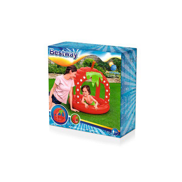Alberca Piscina Inflable Infantil con Toldo Diseño de Fresa para Bebés