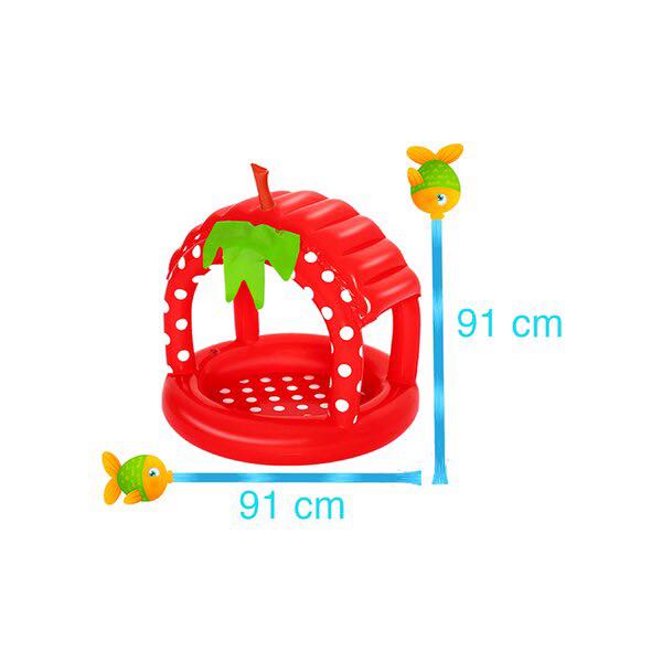 Alberca Piscina Inflable Infantil con Toldo Diseño de Fresa para Bebés