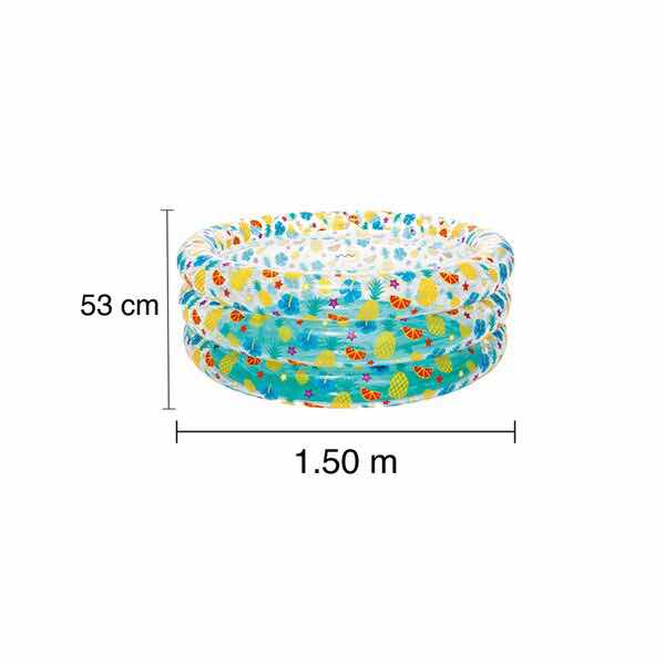Alberca Diseño Tropical Circular Infantil Piscina Inflable para Niños 150 cm Diámetro