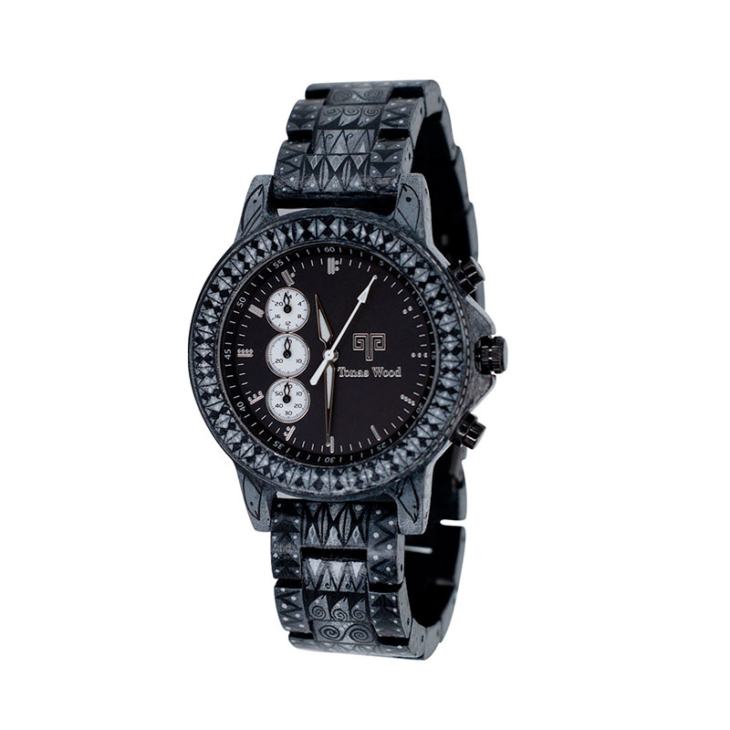 Reloj Alebrije by Tonas Wood Unisex Color Negro Ek Balam