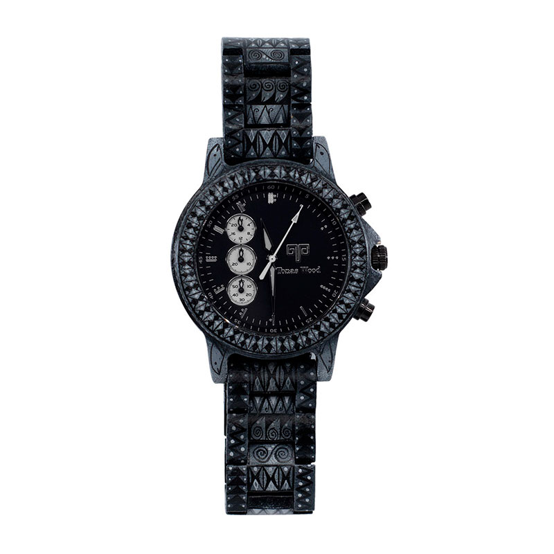Reloj Alebrije by Tonas Wood Unisex Color Negro Ek Balam
