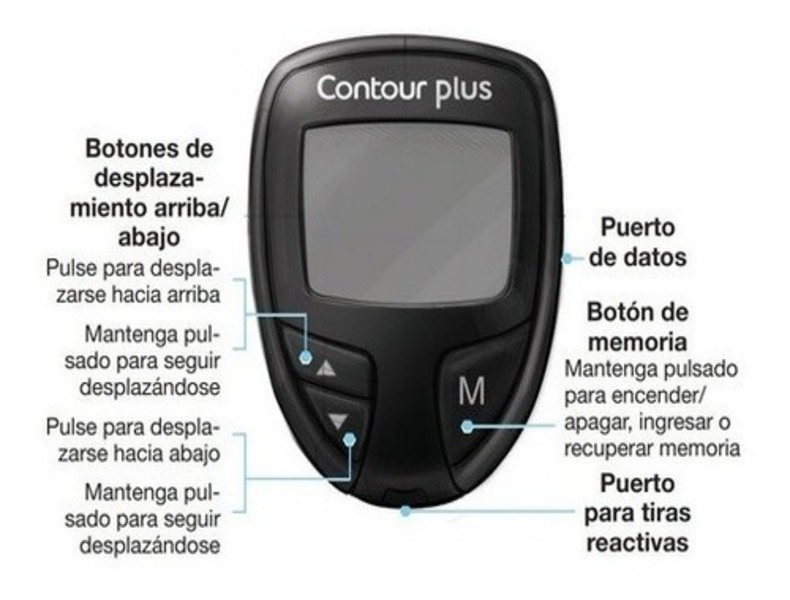 Kit Glucómetro Contour Plus + 25 Tiras + 25 Lancetas