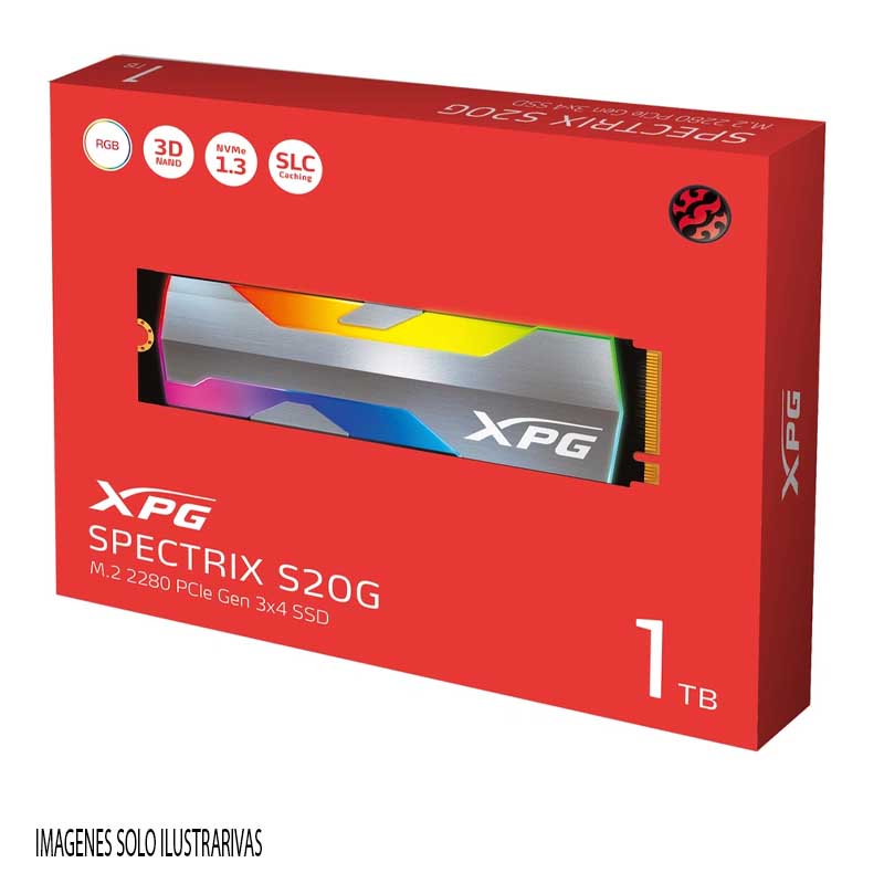 SSD ADATA XPG S20G 1TB M2 PCIEX RGB ASPECTRIXS20G-1T-C